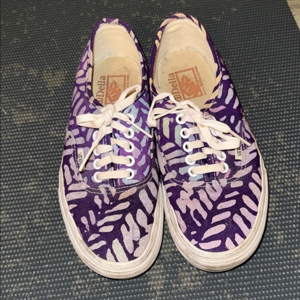 Vans Purple Leaf Print Sneakers